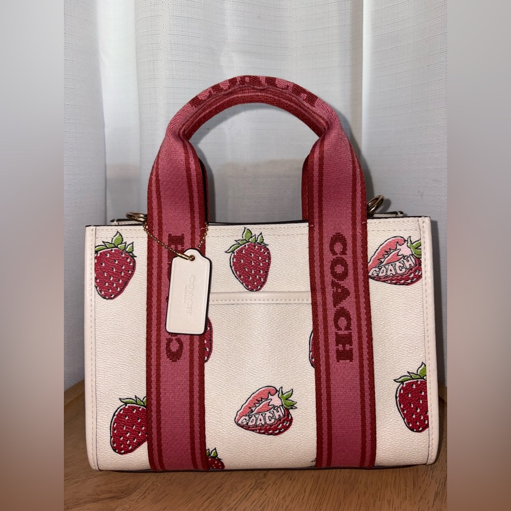Coach Smith Tote Bag 24 Strawberry Print